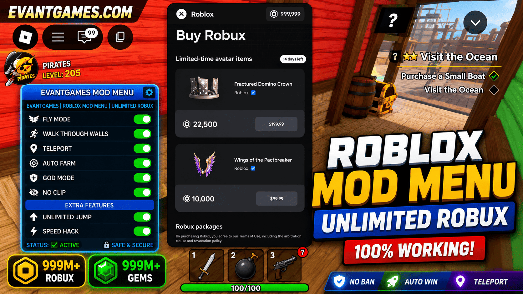 Roblox MOD APK Mega Menu 60 features gameplay screenshot