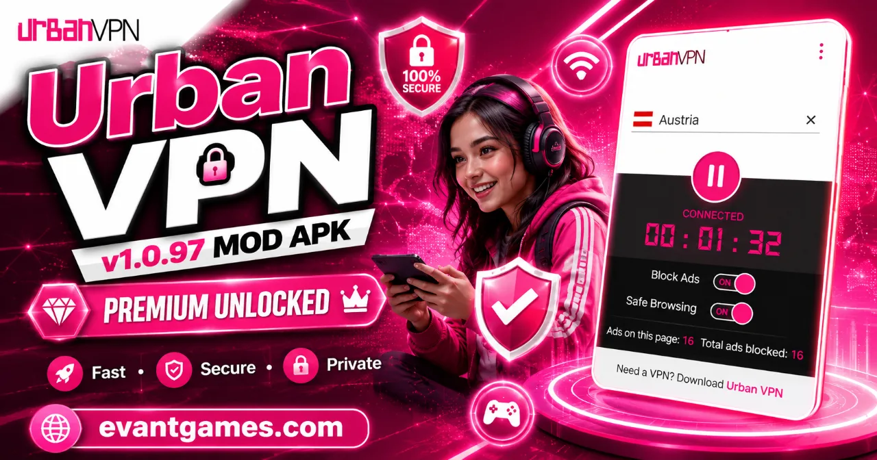 Urban VPN v1.0.97 MOD APK (Premium Unlocked) Best No Ads New