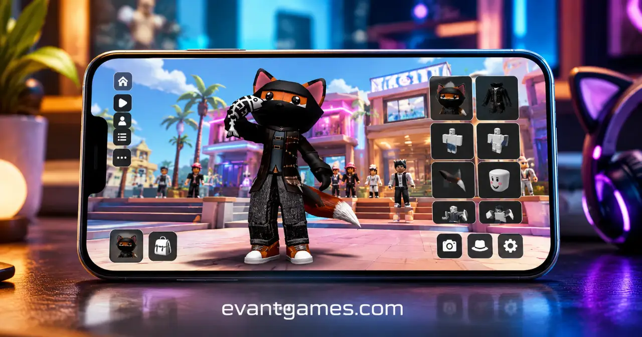 Roblox gameplay on Android with all features unlocked