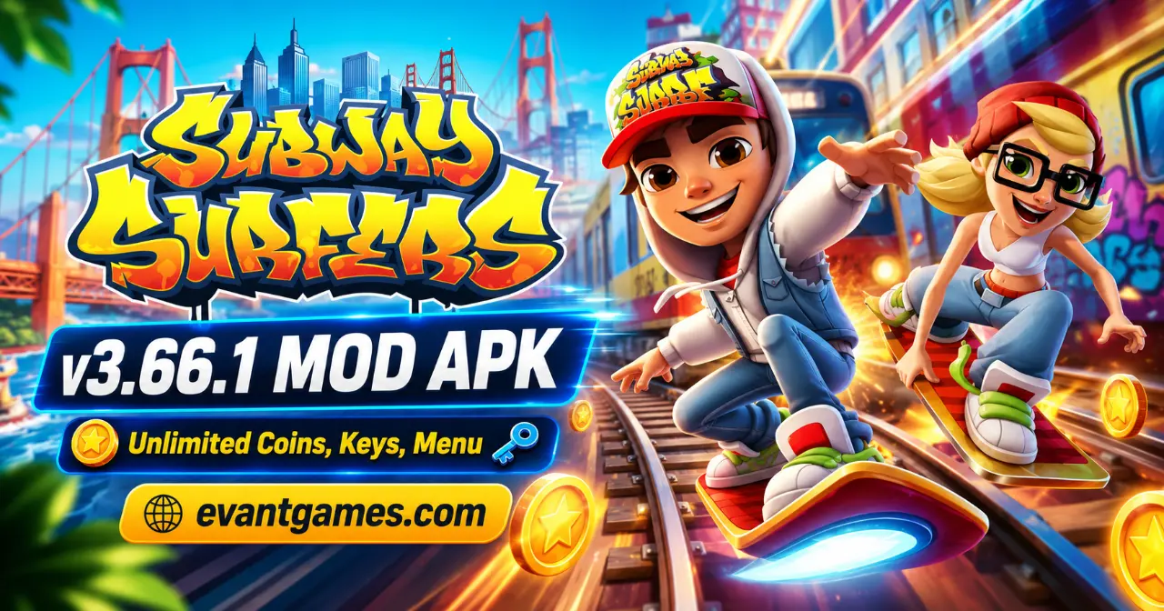 Subway Surfers v3.67.1 MOD APK (Unlimited Coins, Keys)