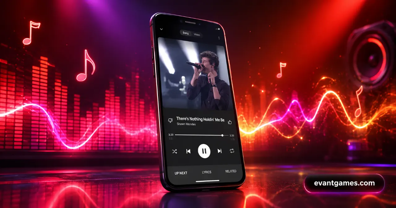 YouTube Music MOD APK gameplay screenshot showing unlocked premium content