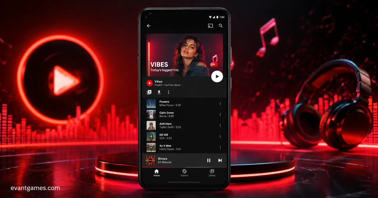 YouTube Music mod menu interface with instant toggles