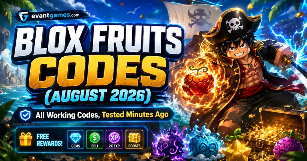 Blox Fruits Codes (August 2026) — All Working Codes, Tested Best