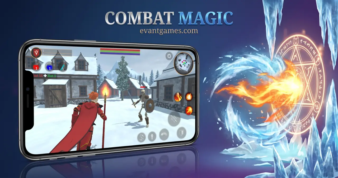 Combat Magic: Spells & Swords mod menu interface with instant toggles