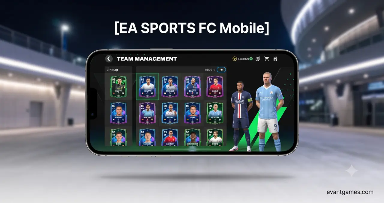 EA SPORTS FC Mobile Soccer MOD APK gameplay screenshot showing unlocked premium content