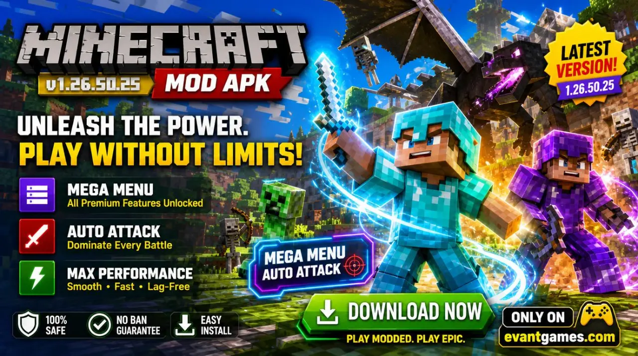 Minecraft v1.26.44.3 MOD APK (Mega Menu) — Best Version