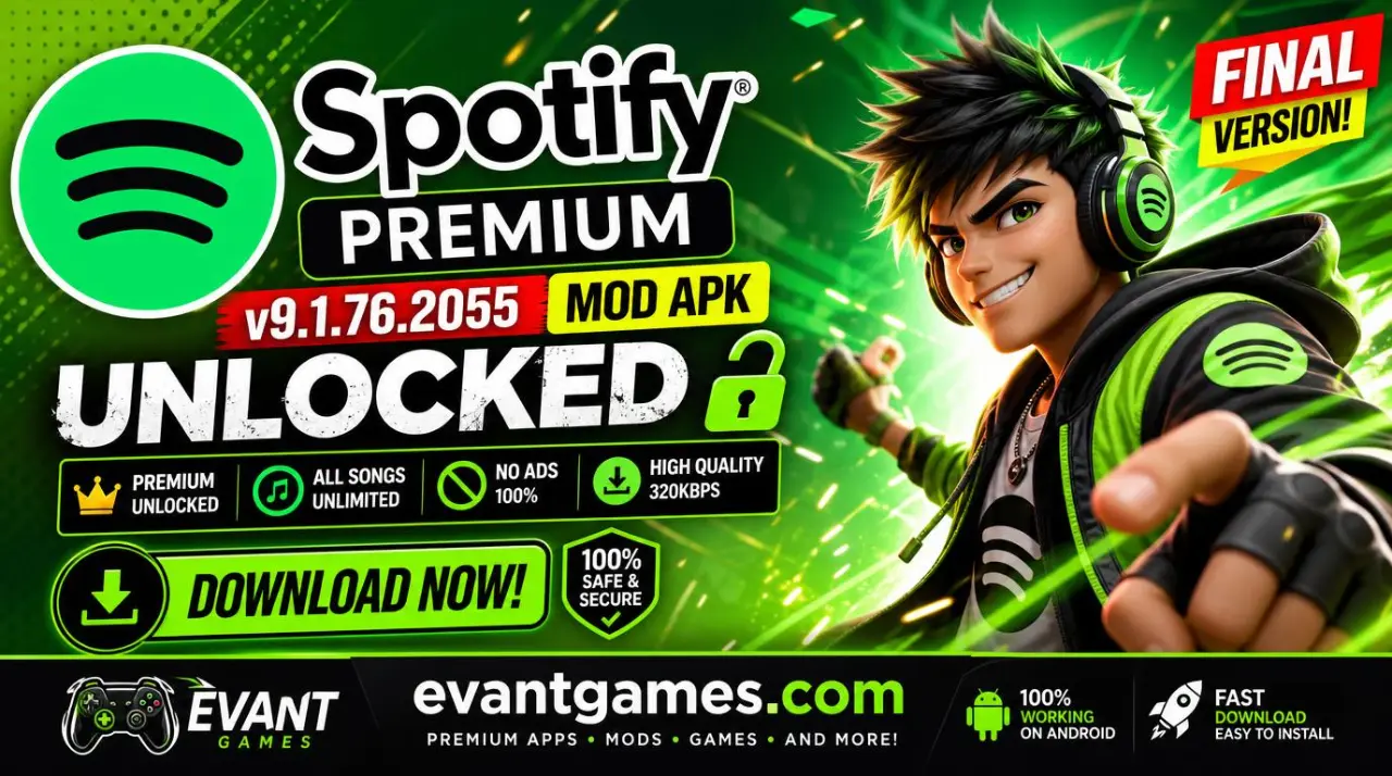 Spotify Music v9.1.76.2055 MOD APK (Best Premium Unlocked)