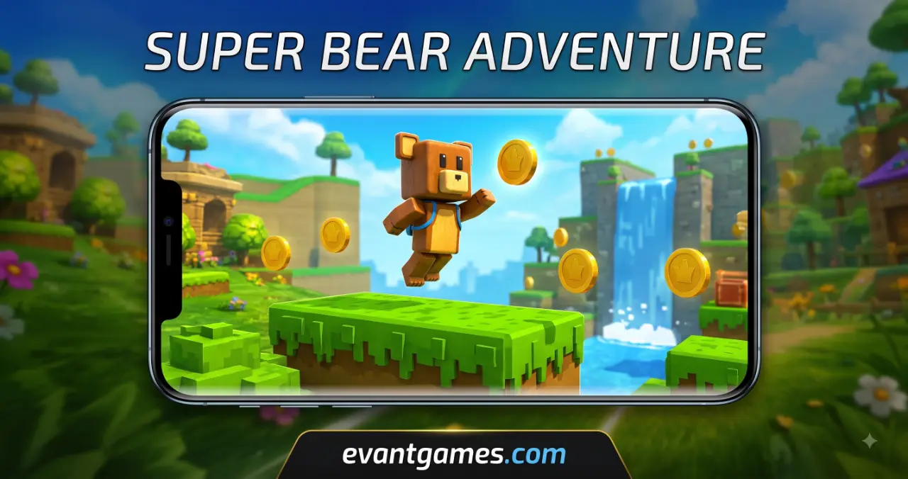 Super Bear Adventure gameplay on Android with all features unlocked