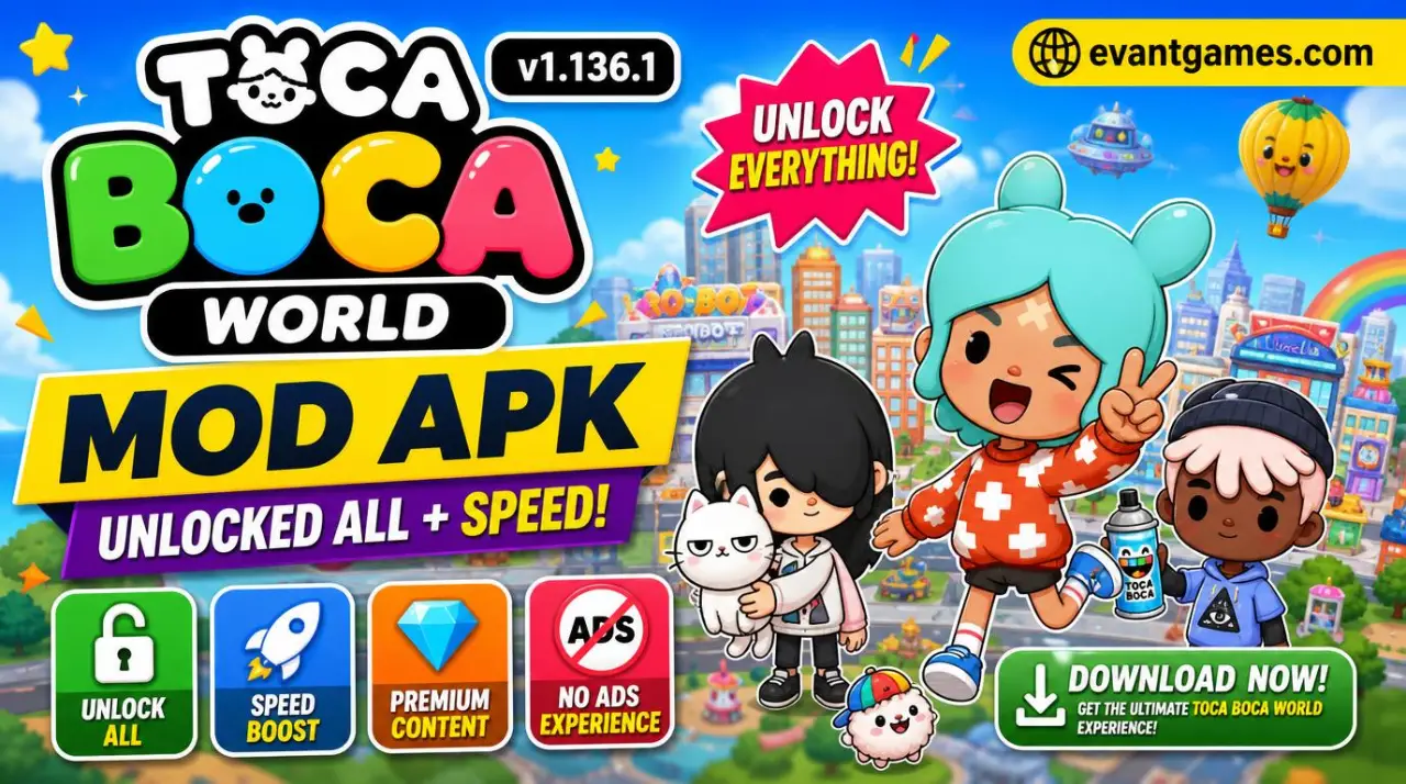 Toca Boca World v1.137 MOD APK (Unlocked All, Speed) Best