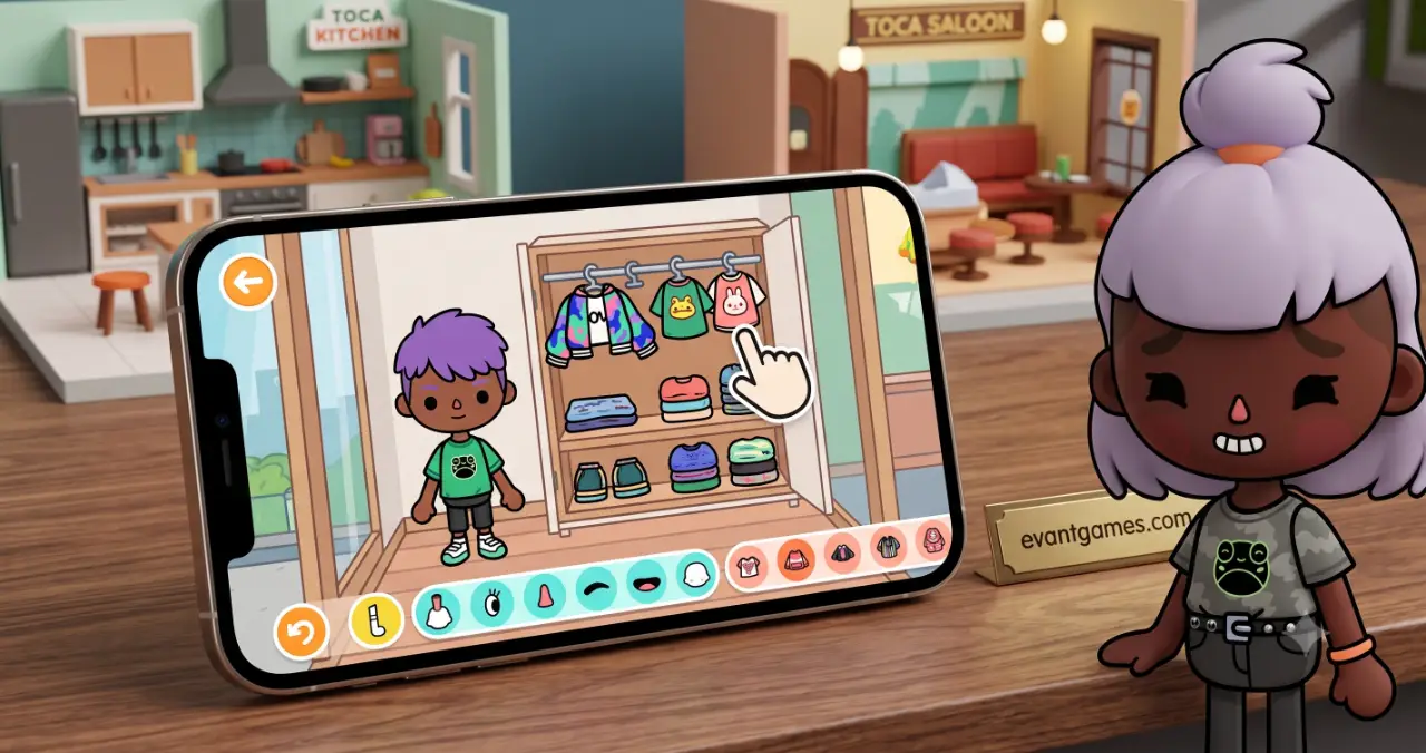 Toca Boca World mod menu interface with instant toggles